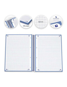 CUADERNO ESPIRAL TAPA DURA AZUL A4+ CUADRICULADO 5X5 OXFORD 2