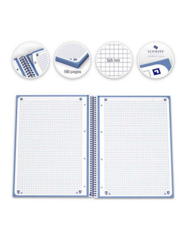 CUADERNO ESPIRAL TAPA DURA AZUL A4+ CUADRICULADO 5X5 OXFORD