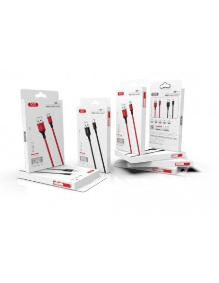 CABLE NB143 CORDON USB - LIGHTNING | 2.4A | 2 MTR | ROJO XO