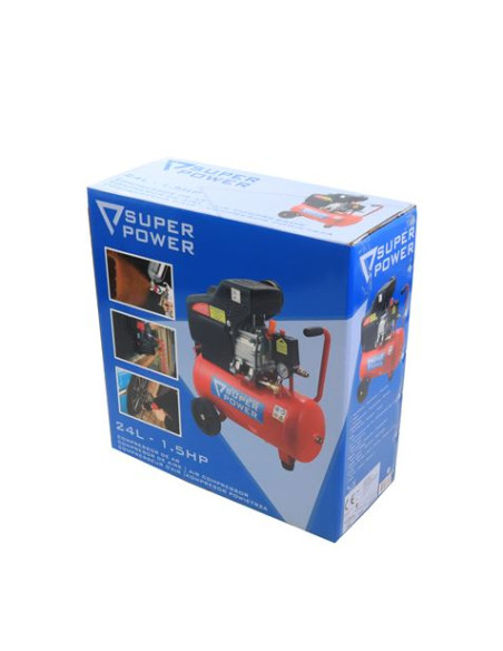 COMPRESOR DE AIRE 24 LITROS 1.5HP SUPER POWER