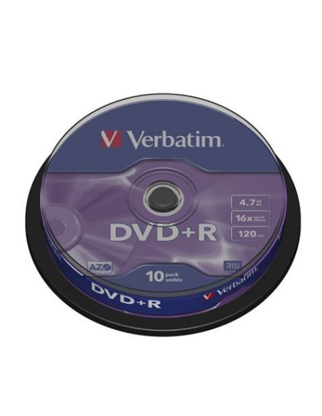 TARRINA 10 UNIDADES DVD+R VERBATIM 16X ADVANCED