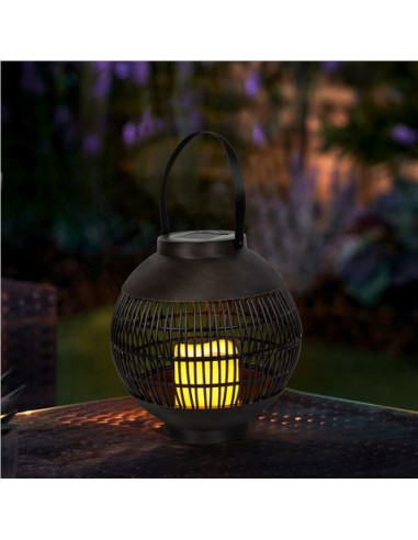 FAROL SOLAR LED REDONDO EXTERIOR MARRON 3000K