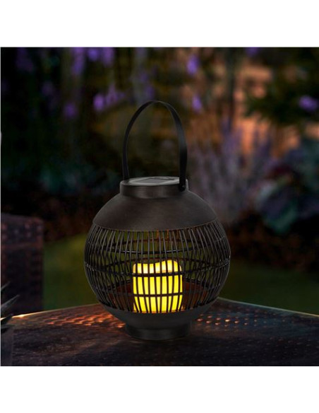FAROL SOLAR LED REDONDO EXTERIOR MARRON 3000K