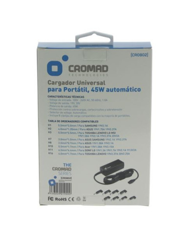 CARGADOR UNIVERSAL AUTOMÁTICO 45W CROMAD