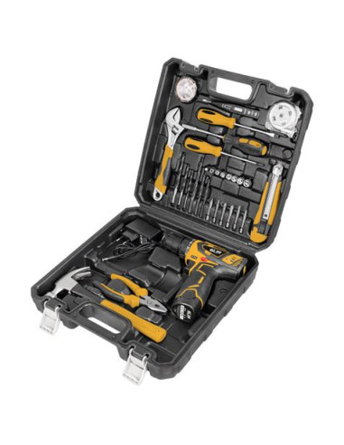 KIT TALADRO ATORNILLADOR 12V 1.5AH + 30 HERRAMIENTAS BLIM