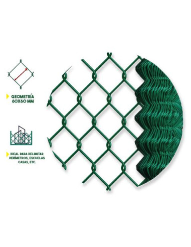 MALLA DE VALLADO PLASTIFICADA 60X60X2.9MM 1X25 METROS SUNGARDEN