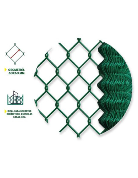 MALLA DE VALLADO PLASTIFICADA 60X60X2.9MM 1X25 METROS SUNGARDEN