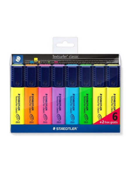 PACK 8 MARCADORES FLUORESCENTES 5MM STAEDLER
