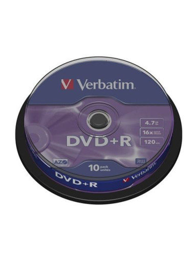TARRINA 10 UNIDADES DVD+R VERBATIM 16X ADVANCED