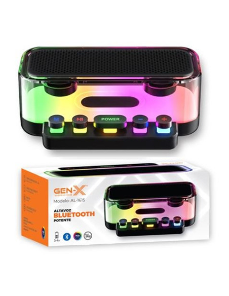 ALTAVOZ BLUETOOTH 14W CON LED RGB AL-1615 GEN-X
