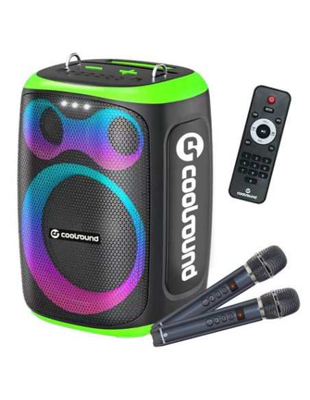 ALTAVOZ KARAOKE PORTATIL COOLSOUND BLAST 8\" 300W VERDE