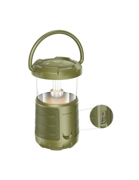 ALTAVOZ BLUETOOTH 15W CON LAMPARA CAMPING XOF49 VERDE XO