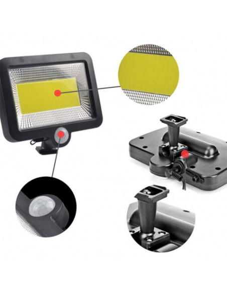 FOCO SOLAR CON SENSOR + MANDO 1000LM ELBAT