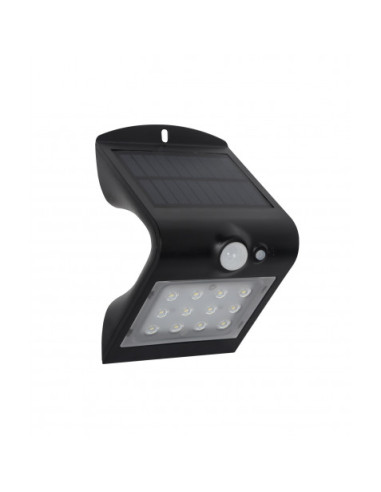APLIQUE LED SOLAR 1.5W 220LM DOBLE ILUMINACIÓN NEGRO ELBAT