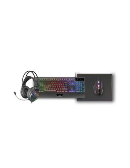PACK GAMING 4EN1 TECLADO H-MECH | RATON RGB | AURICULARES | ALFOMBRILLA