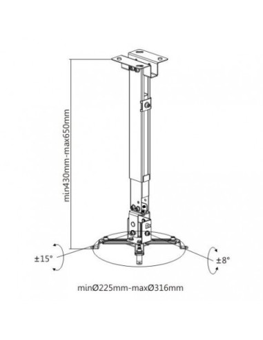 SOPORTE TECHO / PARED PROYECTOR EXTENSIBLE CROMAD