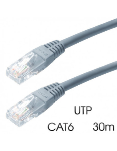 CABLE DE RED UTP CAT 6 30M GRIS CLARO CROMAD