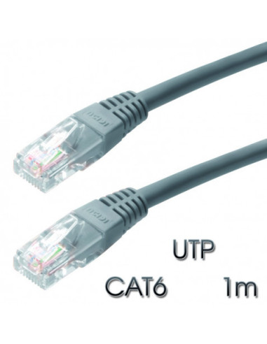CABLE DE RED UTP CAT 6 1M GRIS CLARO CROMAD