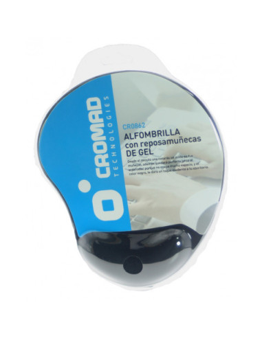 ALFOMBRILLA CON REPOSAMUÑECAS GEL NEGRO CROMAD