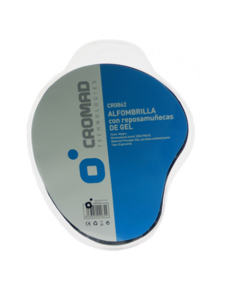 ALFOMBRILLA CON REPOSAMUÑECAS GEL NEGRO CROMAD