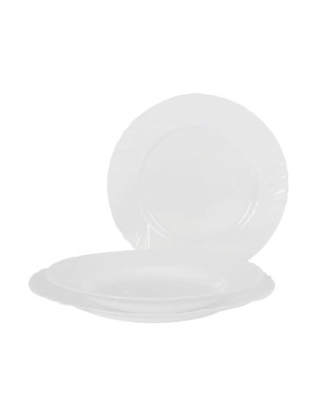 VAJILLA 12 PIEZAS REDONDA BLANCO OPAL EVERETT