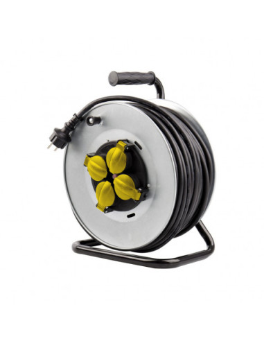 ENROLLADOR DE CABLE PRO 25 METROS CABLE 3X2.5MM TAMBOR FIJO ELBAT