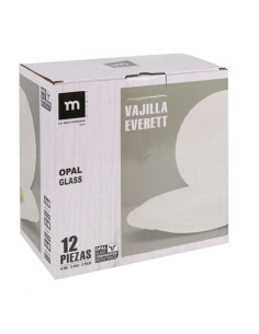 VAJILLA 12 PIEZAS REDONDA BLANCO OPAL EVERETT 2