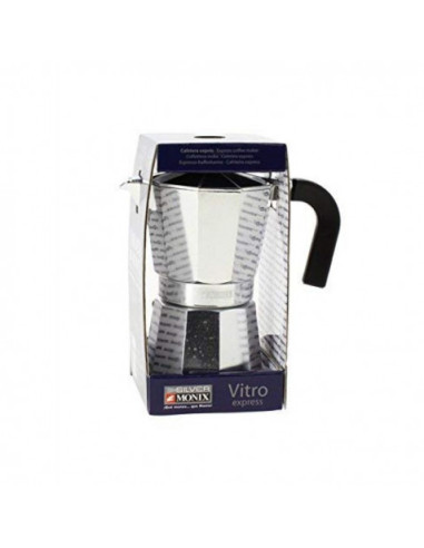 CAFETERA VITRO EXPRES 3 TAZAS ALUMINIO ANTIADHERENTE CALDERIN SIN CANTOS