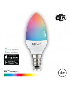 BOMBILLA LED SMART WIFI VELA C37 E14 5W 470LM RGB