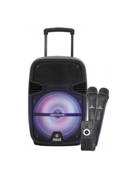 ALTAVOZ A340 AMPLIFICADO 8\" 250W | BATERIA 4400 | 2 X MICROFONOS | 35W RMS