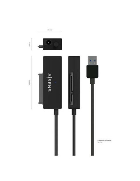 ADAPTADOR SATA A USB-A PARA DISCOS DUROS 2.5 Y 3.5 CON ALIMENTADOR AISENS