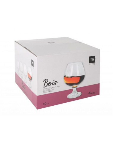 SET 4 COPAS COÑAC 500ML BOIS LA MEDITERRANEA