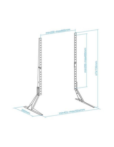 SOPORTE PATAS PEANA UNIVERSAL 23-75 NEGRO TOOQ