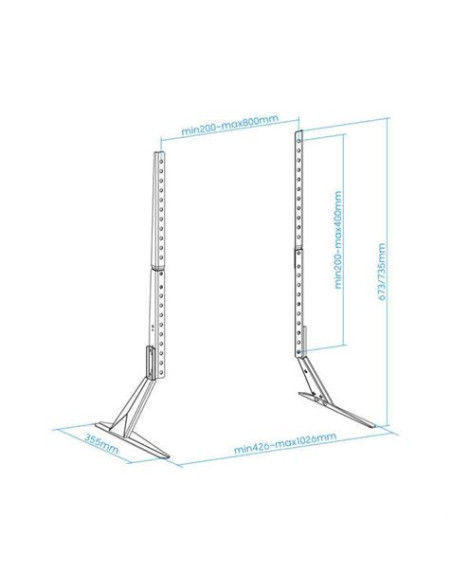 SOPORTE PATAS PEANA UNIVERSAL 23-75 NEGRO TOOQ