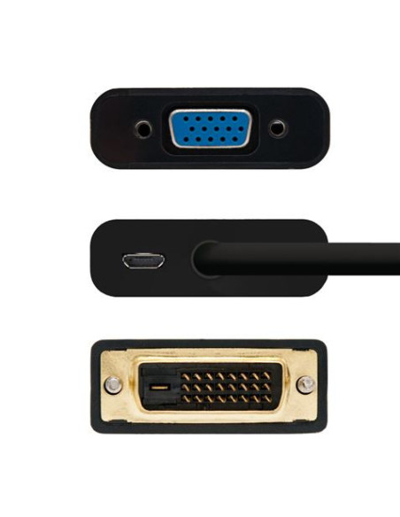 CONVERTIDOR DVI 24+1 MACHO A VGA HEMBRA 10CM CROMAD
