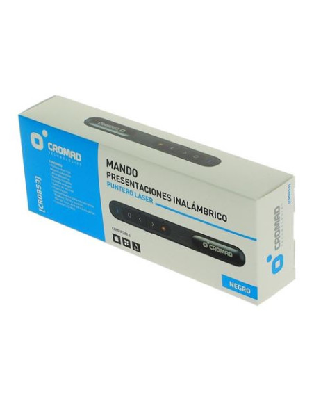 MANDO PRESENTACIONES INALAMBRICO PUNTERO LASER NEGRO CROMAD