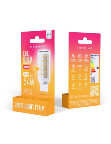 BOMBILLA LED G9 6.2W 690 LUMEN LUZ CALIDA FOREVER