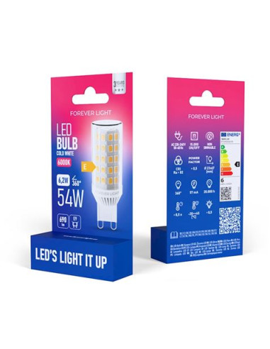 BOMBILLA LED G9 3.6W 440 LUMEN LUZ FRIA FOREVER