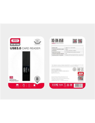 LECTOR DE TARJETAS 2 EN 1 USB 3.0 XO