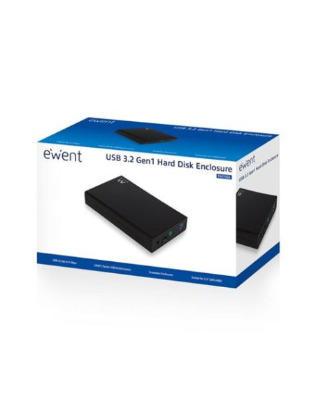 CAJA DISCO EXTERNO SATA 3.5 USB 3.2 NEGRO EWENT