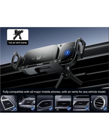 SOPORTE DE COCHE CONTROL TACTIL CON CARGA INALAMBRICA 15W WX042 XO