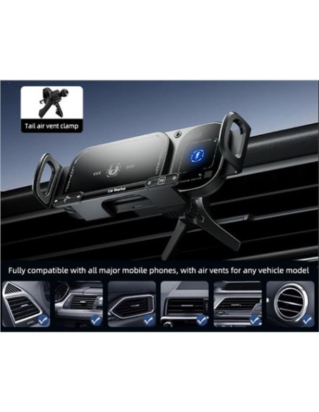 SOPORTE DE COCHE CONTROL TACTIL CON CARGA INALAMBRICA 15W WX042 XO