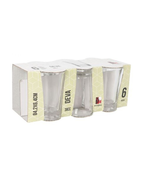 SET 6 VASOS CHUPITOS 38CC DEVA