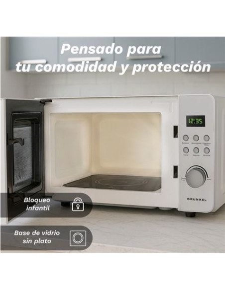 MICROONDAS SIN PLATO CON GRILL 20 LITROS 700W GRUNKEL
