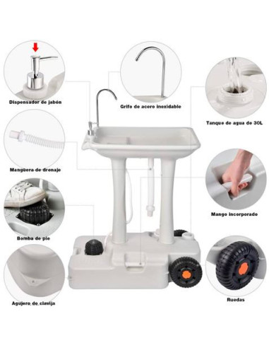 LAVABO PORTÁTIL 30 LITROS MUVIP