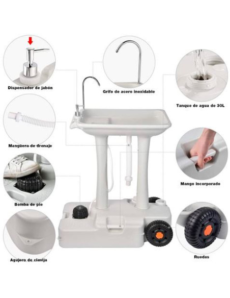 LAVABO PORTÁTIL 30 LITROS MUVIP