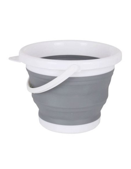 CUBO 5 LITROS PLEGABLE CON ASA GRIS
