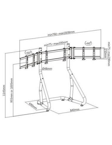 STAND PARA TRES TELEVISORES RACING SIMULATOR COCKPIT SEAT CROMAD