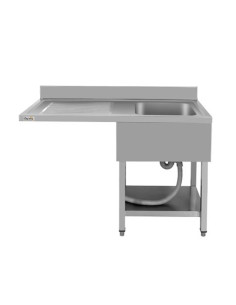 FREGADERO INDUSTRIAL 140X70X85CM CUBETA DERECHA Y ESTANTE CHEF PRO 2