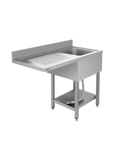 FREGADERO INDUSTRIAL 140X70X85CM CUBETA DERECHA Y ESTANTE CHEF PRO